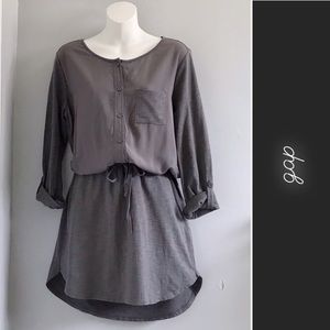 Gap 3/4 Sleeve Shirt Dress Gray • Small